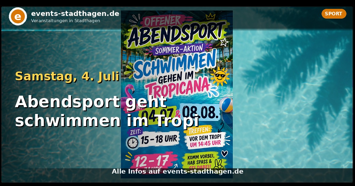 Abendsport geht schwimmen im Tropi