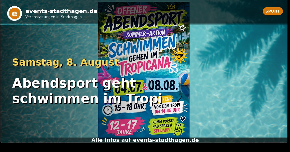 Abendsport geht schwimmen im Tropi