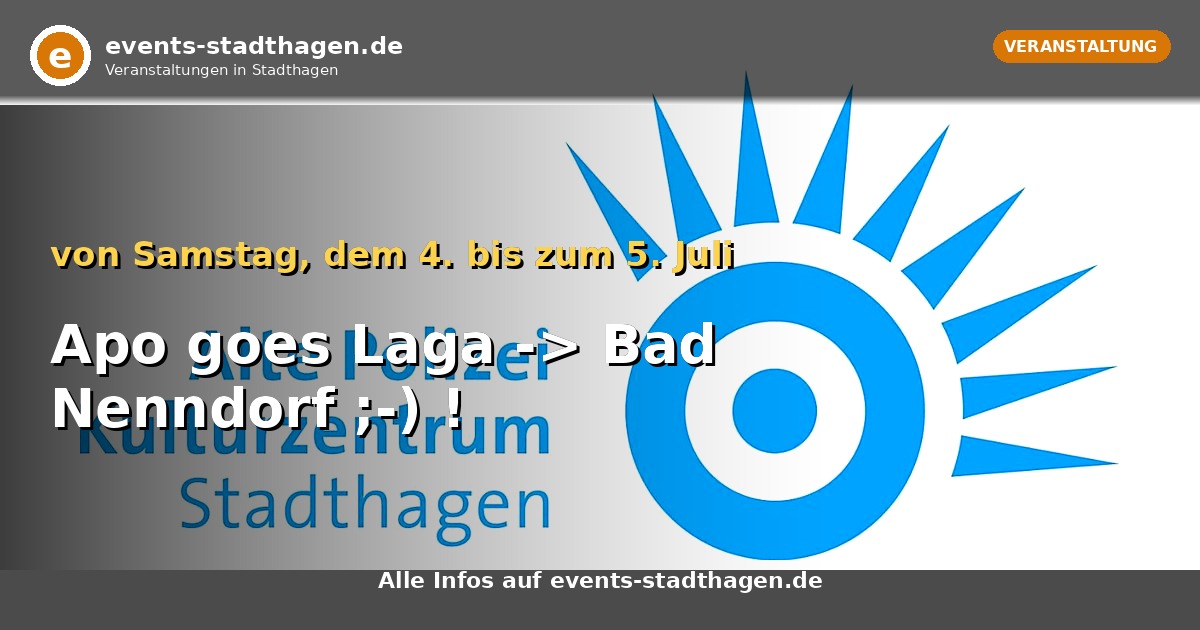Apo goes Laga -> Bad Nenndorf ;-) !