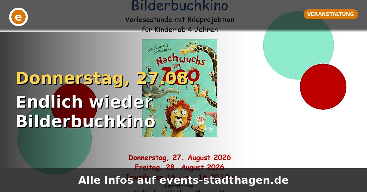 Endlich wieder Bilderbuchkino