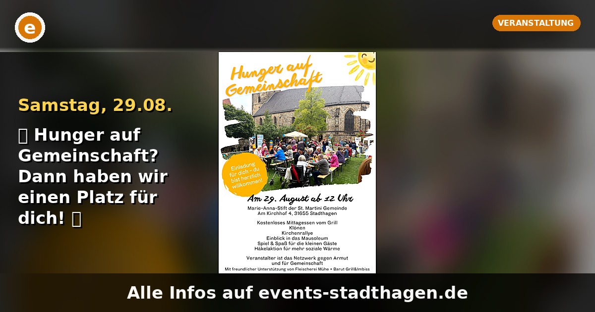 🍽️ Hunger auf Gemeinschaft? Dann haben wir einen Platz für dich! 💛