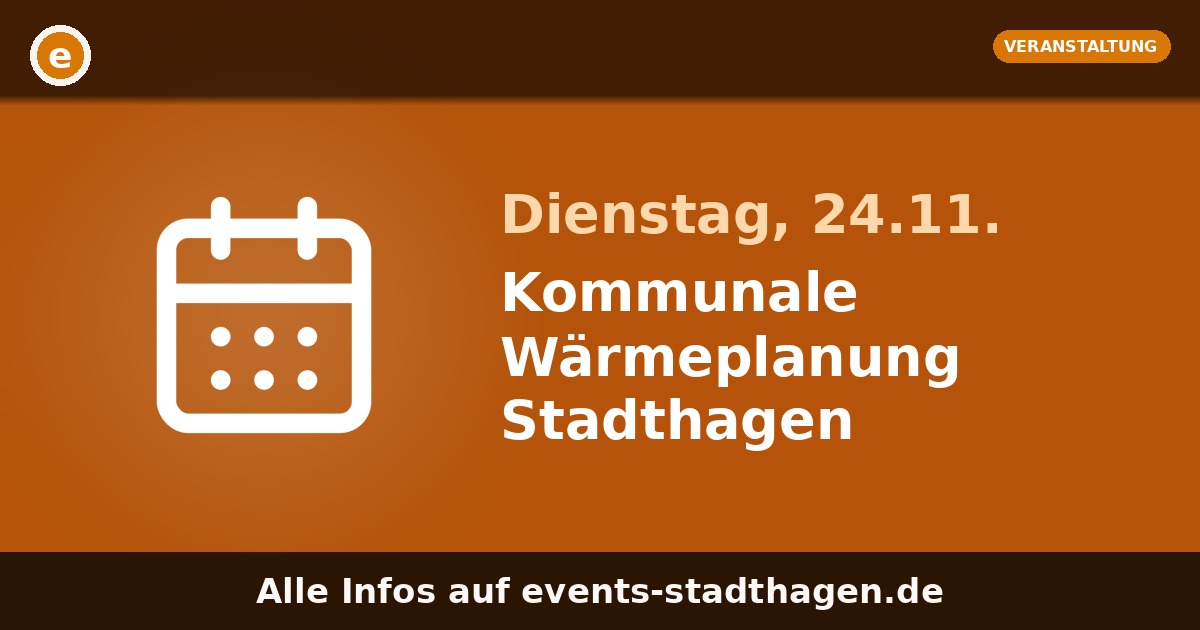 Kommunale Wärmeplanung Stadthagen