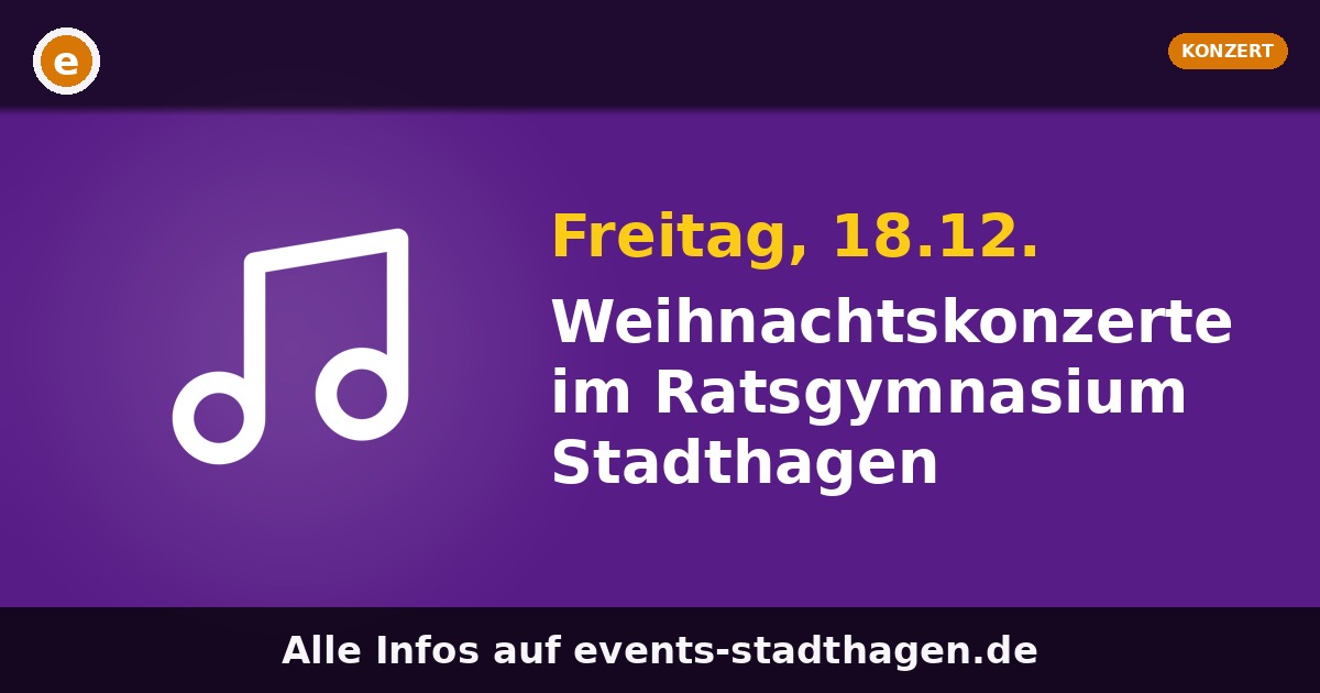 Weihnachtskonzerte im Ratsgymnasium Stadthagen